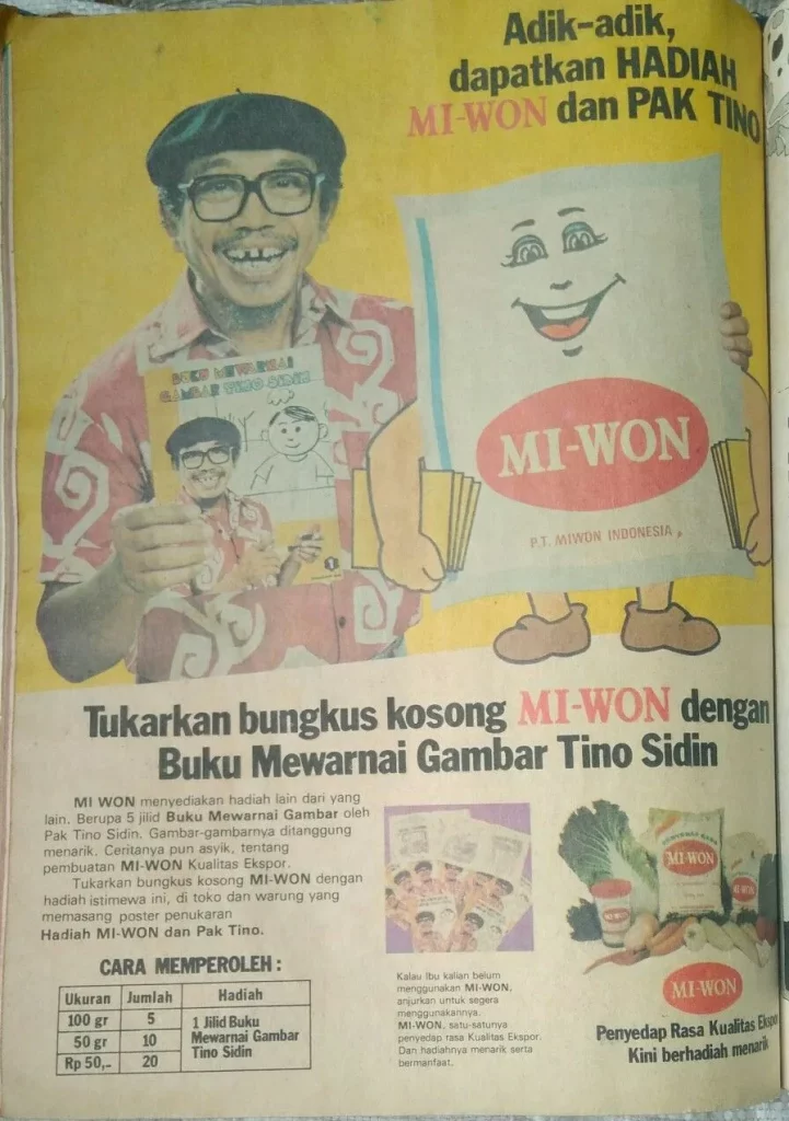 iklan mi-won di majalah bobo